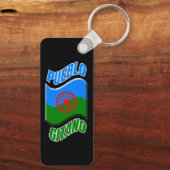 Bandera gitana. Llavero negro personalizado. キーホルダー (裏面)