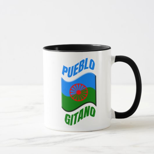 Bandera gitana. Taza original personalizada.  マグカップ (右)