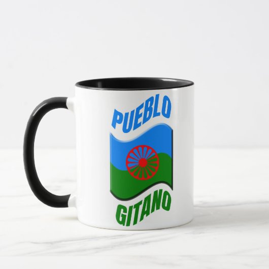 Bandera gitana. Taza original personalizada.  マグカップ (左)