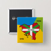 Bandera Ikurriñaのindependenciaのpor elのpaísバスコ、 缶バッジ (正面&裏面)