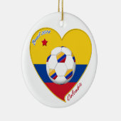 Bandera y equipo nacional de COLOMBIA FÚTBOL 2014 セラミックオーナメント (右)
