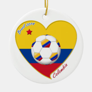 Bandera y equipo nacional de COLOMBIA FÚTBOL 2014 セラミックオーナメント