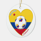 Bandera y equipo nacional de COLOMBIA FÚTBOL 2014 セラミックオーナメント (左)