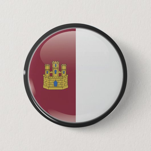 Bandera y escudo de Castilla La Mancha 缶バッジ (正面)