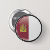 Bandera y escudo de Castilla La Mancha 缶バッジ (正面&裏面)