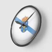 Bandera y escudo de Galicia ラウンド壁時計 (傾斜)