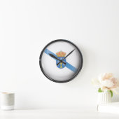 Bandera y escudo de Galicia ラウンド壁時計 (ホーム)