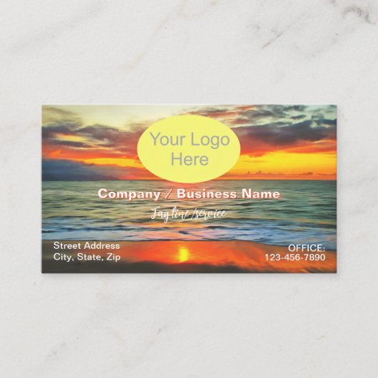 Banderas Bay Sunset 1738 QR Code 名刺 (正面)