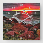 Banderas Rocky Sunset 914 スクエア壁時計 (正面)