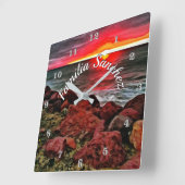 Banderas Rocky Sunset 914 スクエア壁時計 (傾斜)