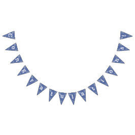 Banderines efecto marmolado azul "Congratulations" バンティングフラッグ