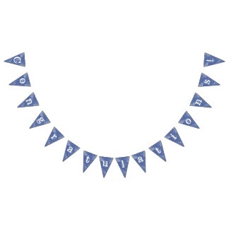Banderines efecto marmolado azul "Congratulations" バンティングフラッグ