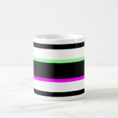 Bandes contrastées pop art noir blanc fluo chic. コーヒーマグカップ (中央)