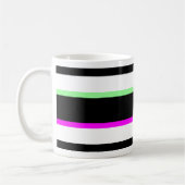 Bandes contrastées pop art noir blanc fluo chic. コーヒーマグカップ (左)