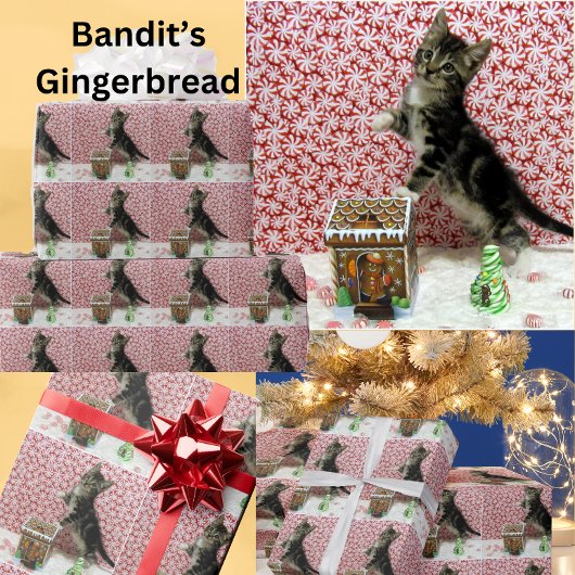 Bandit's Gingerbread House - Cat Chrimas ラッピングペーパー
