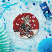 Bandit's Love – バレンタイン – 猫/子猫プレート ペーパープレート (パーティー)