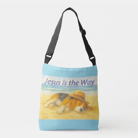 Bandolera Beach with a Hat - "Jesus is the Way" クロスボディバッグ (正面)