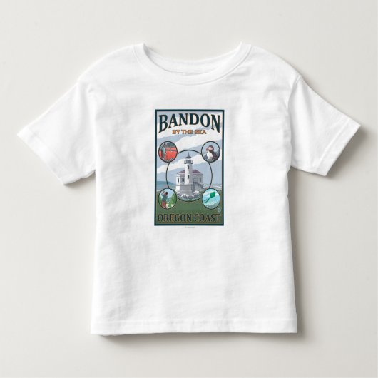 BandonのOregonScenic旅行ポスター トドラーTシャツ (正面)