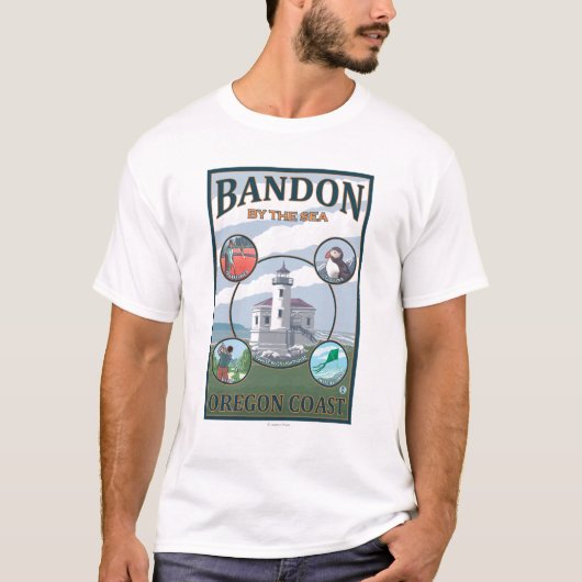 BandonのOregonScenic旅行ポスター Tシャツ (正面)