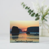 Bandon、オレゴンの日没 ポストカード (スタンド正面)