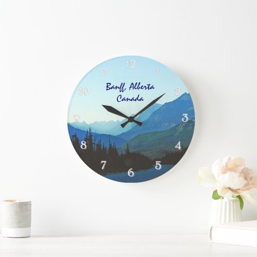 Banffの碧玉の青 ラージ壁時計 (ホーム)