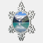 Banffの美しいLake Louise スノーフレークピューターオーナメント (右)