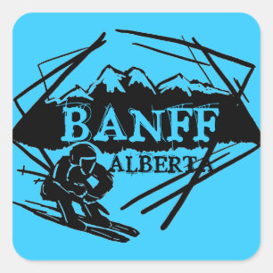 Banff Albertaカナダのブルースキーアロゴスタンプ スクエアシール