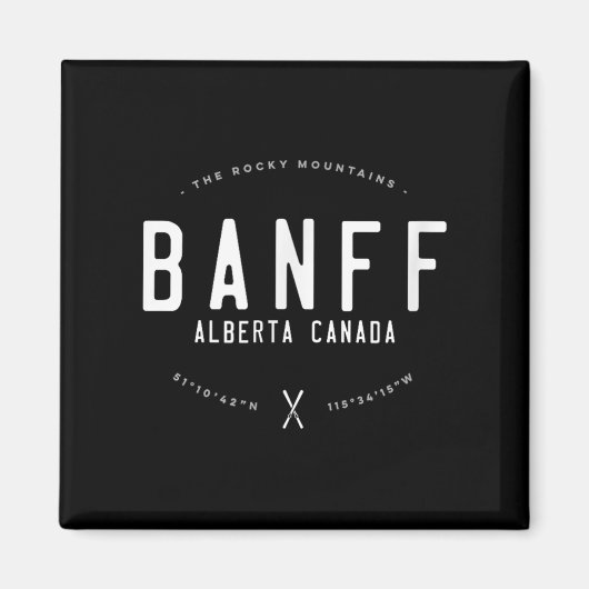 Banff Alberta Canada Graphic Distressed Vintage Sk マグネット (正面)