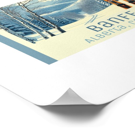 Banff Alberta Canada ski vacation Poster ポスター (角)