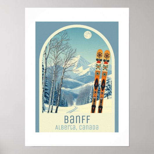 Banff Alberta Canada ski vacation Poster ポスター (正面)