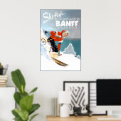 Banff Alberta Canada Travel Poster Snow Ski ポスター (ホームオフィス)
