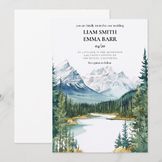 Banff Canada Rocky Mountains 招待状 (正面/裏面)