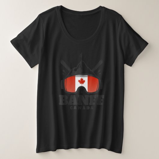 Banff Canada Ski Retro Skiing プラスサイズTシャツ (デザイン正面)