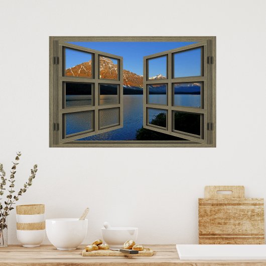 Banff National Park 6 Pane Open Window Poster ポスター (キッチン)