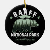 Banff National Park Adventure – Watercolor Bear セラミックオーナメント (正面)