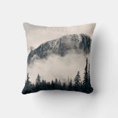 Banff national park foggy mountains and forest in  クッション (裏面)