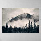 Banff national park foggy mountains and forest in  ポスター (正面)