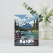 Banff National Park Mountain River View ポストカード (スタンド正面)