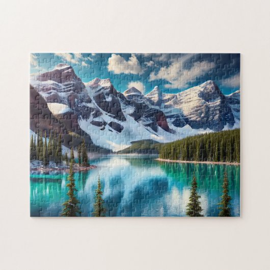 Banff National Park Turquoise Lake, Canada Mount ジグソーパズル (横)