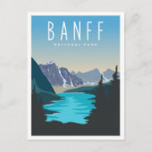 Banff National Park Vintage Travel Illustration ポストカード (正面)
