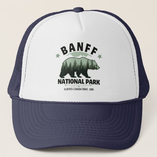Banff National Park Wildlife – Rustic Bear Design キャップ (正面)