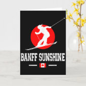 Banff Sunshine Canada Ski Resort Rocky Mountains S カード (黄色い花)