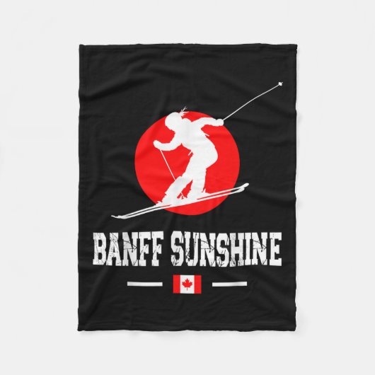 Banff Sunshine Canada Ski Resort Rocky Mountains S フリースブランケット (正面)