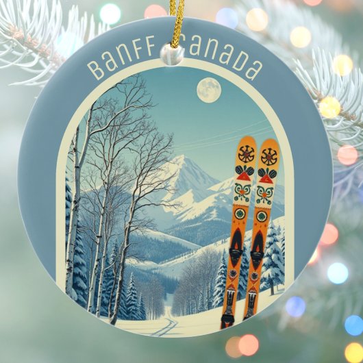 Banff Sunshine Village Canada ski souvenir  セラミックオーナメント