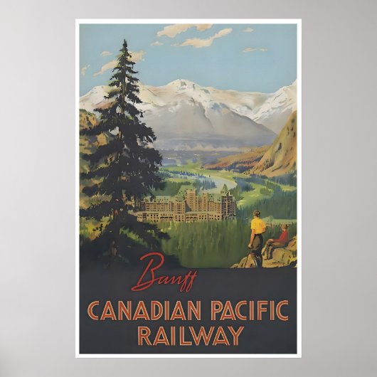 Banff Travel Poster Alberta Canada Art Canadian ポスター (正面)