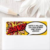 BANGおもしろいレトロ漫画ブックアポップ・アートのートアドレス ラベル (インサイチュ)