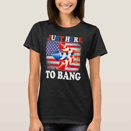 Bang 4Th Of July Fireworks America Flへ Tシャツ (正面)