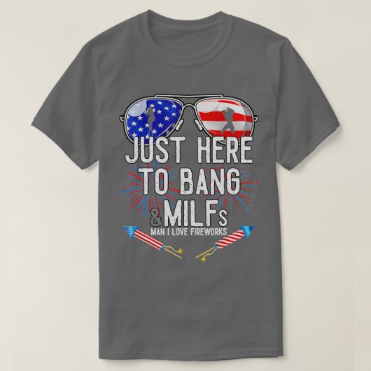 Bang American おもしろい Flag Milfs 4tに来たばかりだ Tシャツ (デザイン正面)