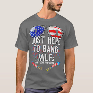 Bang American おもしろい Flag Milfs 4tに来たばかりだ Tシャツ