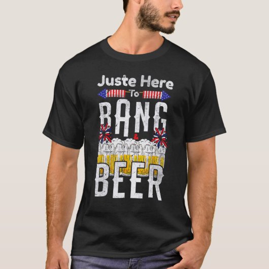 Bang And Beer Fireworks With Beer 4th Tシャツ (正面)
